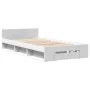 White engineered wood bed with drawer 90x200 cm by vidaXL, Beds and slatted bases - Ref: Foro24-3280797, Price: 133,29 €, Dis...