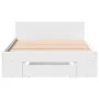 White engineered wood bed with drawer 90x200 cm by vidaXL, Beds and slatted bases - Ref: Foro24-3280797, Price: 133,29 €, Dis...