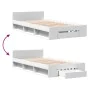 Cama con cajón madera de ingeniería blanca 90x200 cm de vidaXL, Camas y somieres - Ref: Foro24-3280797, Precio: 133,05 €, Des...
