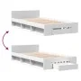 White engineered wood bed with drawer 90x200 cm by vidaXL, Beds and slatted bases - Ref: Foro24-3280797, Price: 133,29 €, Dis...