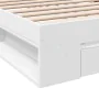 Cama con cajón madera de ingeniería blanca 90x200 cm de vidaXL, Camas y somieres - Ref: Foro24-3280797, Precio: 133,05 €, Des...