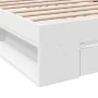 White engineered wood bed with drawer 90x200 cm by vidaXL, Beds and slatted bases - Ref: Foro24-3280797, Price: 133,29 €, Dis...
