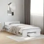 Cama con cajón madera de ingeniería blanco 100x200 cm de vidaXL, Camas y somieres - Ref: Foro24-3280790, Precio: 137,54 €, De...