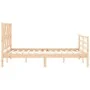 Double bed frame with solid wood headboard by vidaXL, Beds and slatted bases - Ref: Foro24-3194346, Price: 124,12 €, Discount: %