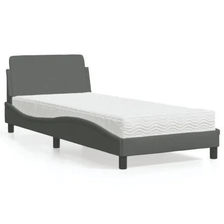 Bed with dark gray fabric mattress 90x190 cm by vidaXL, Beds and slatted bases - Ref: Foro24-3208305, Price: 229,03 €, Discou...