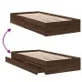 Oak brown engineered wood bed with drawers 75x190 cm by vidaXL, Beds and slatted bases - Ref: Foro24-3280719, Price: 122,32 €...