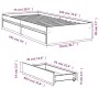 Oak brown engineered wood bed with drawers 75x190 cm by vidaXL, Beds and slatted bases - Ref: Foro24-3280719, Price: 122,32 €...