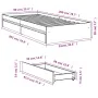 White engineered wood bed with drawers 90x200 cm by vidaXL, Beds and slatted bases - Ref: Foro24-3280678, Price: 154,57 €, Di...