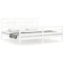 Estructura cama de matrimonio con cabecero madera maciza blanco de vidaXL, Camas y somieres - Ref: Foro24-3194457, Precio: 15...