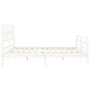 Double bed frame with white solid wood headboard by vidaXL, Beds and slatted bases - Ref: Foro24-3194457, Price: 156,31 €, Di...