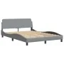 Bed with light gray fabric mattress 120x200 cm by vidaXL, Beds and slatted bases - Ref: Foro24-3208520, Price: 353,62 €, Disc...