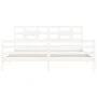Double bed frame with white solid wood headboard by vidaXL, Beds and slatted bases - Ref: Foro24-3194457, Price: 156,31 €, Di...