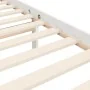 Double bed frame with white solid wood headboard by vidaXL, Beds and slatted bases - Ref: Foro24-3194457, Price: 156,31 €, Di...