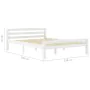 Solid pine wood bed frame white 120x200 cm by vidaXL, Beds and slatted bases - Ref: Foro24-322070, Price: 120,70 €, Discount: %