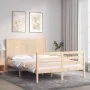 Doppelbettgestell mit Kopfteil aus Massivholz von vidaXL, Betten und Lattenroste - Ref: Foro24-3194476, Preis: 124,46 €, Raba...