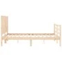Estructura de cama de matrimonio con cabecero madera maciza de vidaXL, Camas y somieres - Ref: Foro24-3194476, Precio: 122,91...