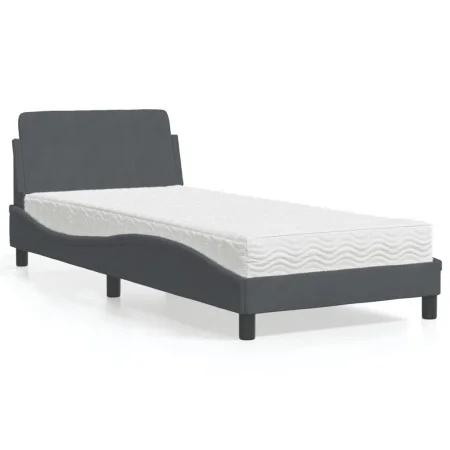 Bett mit dunkelgrauer Samtmatratze 90x190 cm von vidaXL, Betten und Lattenroste - Ref: Foro24-3208312, Preis: 247,03 €, Rabat...
