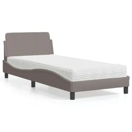 Bed with taupe gray fabric mattress 80x200 cm by vidaXL, Beds and slatted bases - Ref: Foro24-3208288, Price: 233,11 €, Disco...