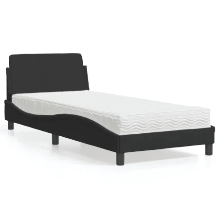 Cama con colchón terciopelo negro 90x200 cm de vidaXL, Camas y somieres - Ref: Foro24-3208333, Precio: 252,78 €, Descuento: %