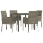 5-piece garden dining set with gray synthetic rattan cushions by vidaXL, Garden sets - Ref: Foro24-3185006, Price: 306,74 €, ...
