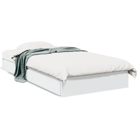Weißes Holzwerkstoffbett mit Schubladen 75x190 cm von vidaXL, Betten und Lattenroste - Ref: Foro24-3280713, Preis: 123,96 €, ...