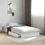White engineered wood bed with drawers 75x190 cm by vidaXL, Beds and slatted bases - Ref: Foro24-3280713, Price: 123,98 €, Di...