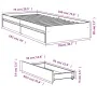 White engineered wood bed with drawers 75x190 cm by vidaXL, Beds and slatted bases - Ref: Foro24-3280713, Price: 123,98 €, Di...
