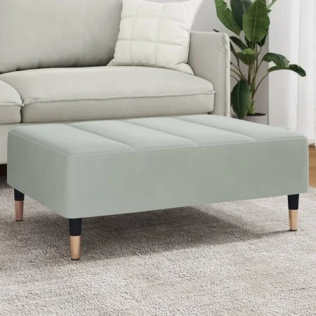 Reposapiés de terciopelo gris claro 77x55x31 cm by vidaXL, Ottomans - Ref: Foro24-4007393, Price: 73,81 €, Discount: %