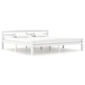 Solid pine wood bed frame, white, 200x200 cm by vidaXL, Beds and slatted bases - Ref: Foro24-322074, Price: 114,15 €, Discoun...
