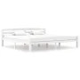 Solid pine wood bed frame, white, 200x200 cm by vidaXL, Beds and slatted bases - Ref: Foro24-322074, Price: 114,13 €, Discoun...