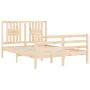 Double bed frame with solid wood headboard by vidaXL, Beds and slatted bases - Ref: Foro24-3194541, Price: 120,93 €, Discount: %