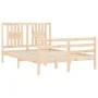 Estructura de cama de matrimonio con cabecero madera maciza de vidaXL, Camas y somieres - Ref: Foro24-3194541, Precio: 122,26...