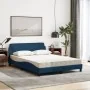 Bed with blue fabric mattress 140x200 cm by vidaXL, Beds and slatted bases - Ref: Foro24-3208410, Price: 363,15 €, Discount: %
