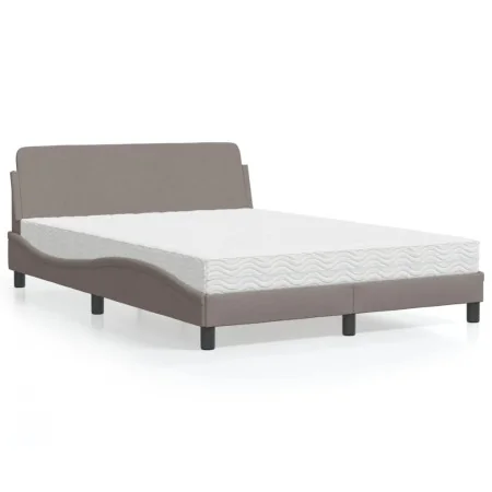 Bed with taupe gray fabric mattress 120x200 cm by vidaXL, Beds and slatted bases - Ref: Foro24-3208368, Price: 348,29 €, Disc...