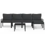 Juego de muebles de jardín 6 piezas acero con cojines gris de vidaXL, Conjuntos de jardín - Ref: Foro24-3187951, Precio: 526,...