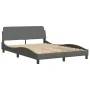 Bed with dark gray fabric mattress 140x200 cm by vidaXL, Beds and slatted bases - Ref: Foro24-3208405, Price: 352,10 €, Disco...