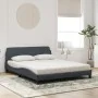 Bett mit dunkelgrauer Samtmatratze 160x200 cm von vidaXL, Betten und Lattenroste - Ref: Foro24-3208432, Preis: 359,04 €, Raba...