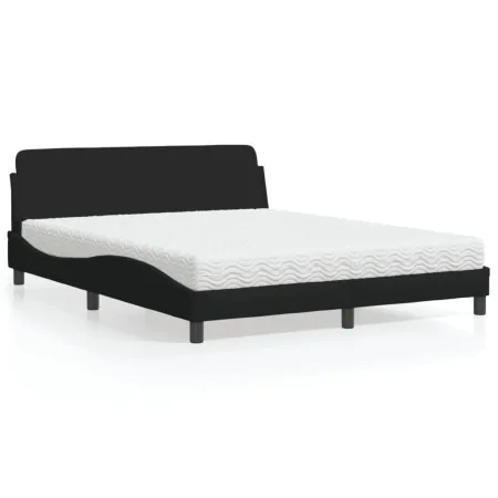 Bed with black fabric mattress 160x200 cm by vidaXL, Beds and slatted bases - Ref: Foro24-3208426, Price: 373,06 €, Discount: %