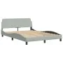 Bed with light gray velvet mattress 140x200 cm by vidaXL, Beds and slatted bases - Ref: Foro24-3208411, Price: 339,10 €, Disc...