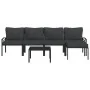 Juego de muebles de jardín 6 piezas acero con cojines gris de vidaXL, Conjuntos de jardín - Ref: Foro24-3187951, Precio: 526,...