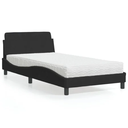 Cama con colchón terciopelo negro 100x200 cm de vidaXL, Camas y somieres - Ref: Foro24-3208353, Precio: 238,35 €, Descuento: %