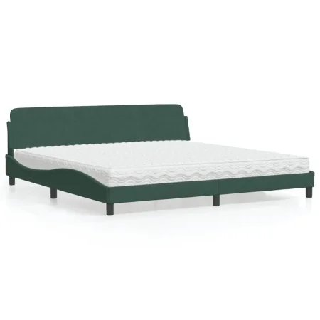 Bed with dark green velvet mattress 200x200 cm by vidaXL, Beds and slatted bases - Ref: Foro24-3208474, Price: 395,78 €, Disc...