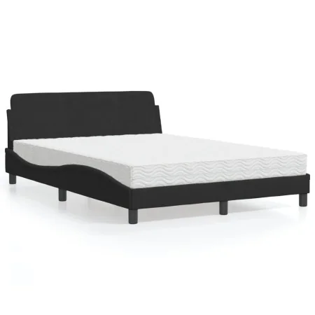Cama con colchón terciopelo negro 140x190 cm de vidaXL, Camas y somieres - Ref: Foro24-3208393, Precio: 335,58 €, Descuento: %