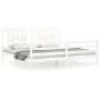 Estructura cama de matrimonio con cabecero madera maciza blanco de vidaXL, Camas y somieres - Ref: Foro24-3194587, Precio: 15...