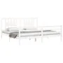 Estructura cama de matrimonio con cabecero madera maciza blanco de vidaXL, Camas y somieres - Ref: Foro24-3194587, Precio: 15...