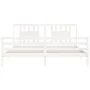 Estructura cama de matrimonio con cabecero madera maciza blanco de vidaXL, Camas y somieres - Ref: Foro24-3194587, Precio: 15...
