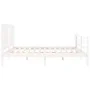 Estructura cama de matrimonio con cabecero madera maciza blanco de vidaXL, Camas y somieres - Ref: Foro24-3194587, Precio: 15...
