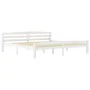 Solid pine wood bed frame, white, 200x200 cm by vidaXL, Beds and slatted bases - Ref: Foro24-322074, Price: 114,13 €, Discoun...
