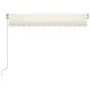 Manual retractable awning with cream-colored LED 350x250 cm by vidaXL, Awnings - Ref: Foro24-3068882, Price: 267,91 €, Discou...