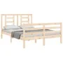 Estructura de cama de matrimonio con cabecero madera maciza de vidaXL, Camas y somieres - Ref: Foro24-3194671, Precio: 118,12...